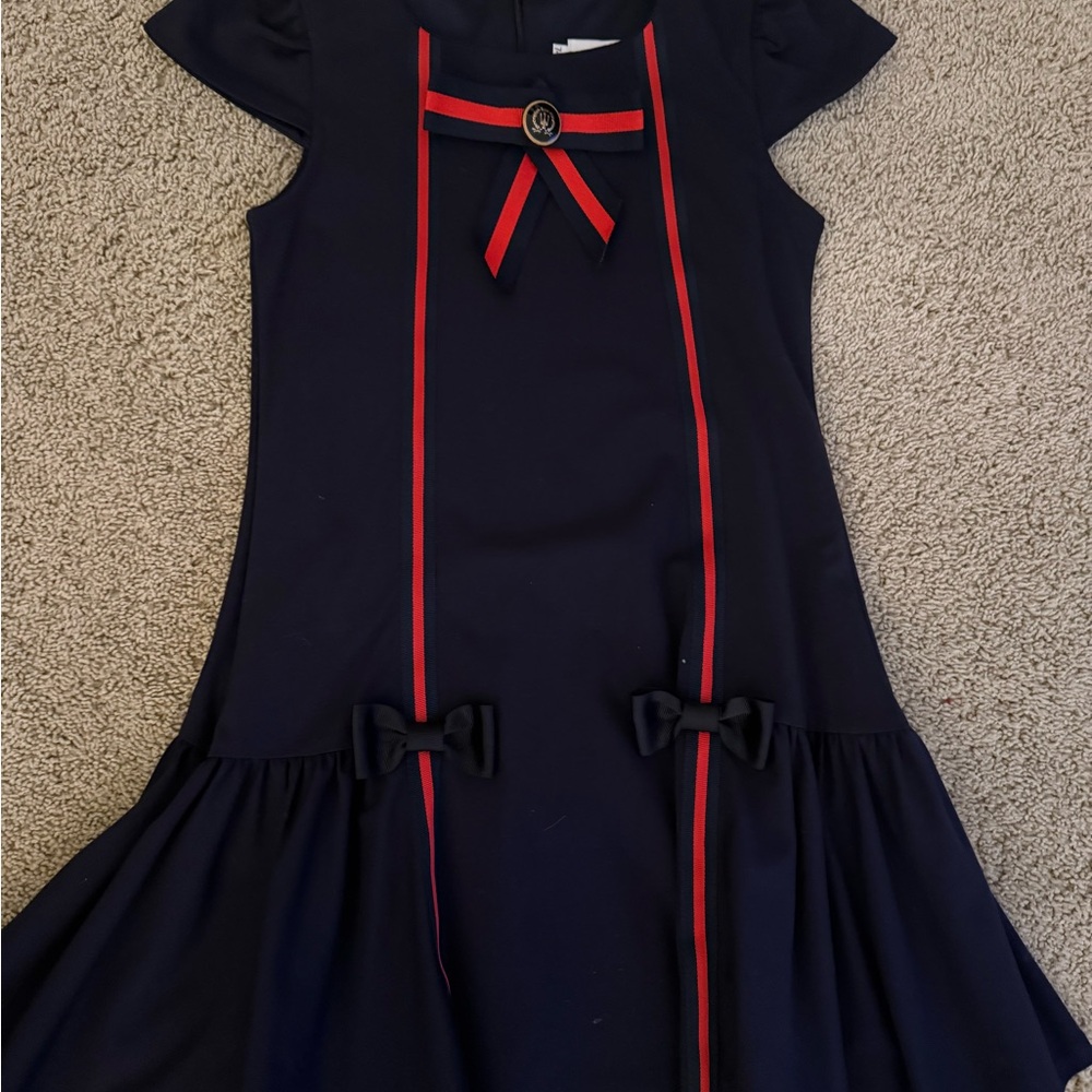 Elegant Navy and Red Kids Formal Dress, Beau kids, size 7-8Y